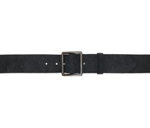 Black Distressed Leather Belt