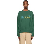 Green Mix Color Cursive Sweatshirt