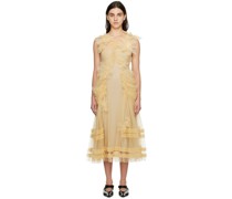 Yellow Ruffled Midi Dress