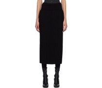 Black Pleated Midi Skirt