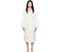 White Oversized Hooded Bathrobe