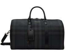 Black Faux-Leather Duffle Bag