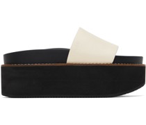 White Embossed Platform Sandals