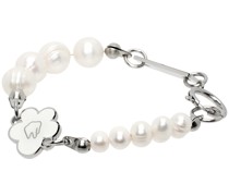 Silver Flower & Pearl Bracelet