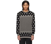 Black & Beige Mini Monogram Stars Sweater