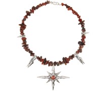 Brown & Silver Mystical Spike Necklace
