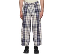 Blue & Off-White Organic Cotton Trousers