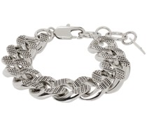 Silver Monogram Chain Link Bracelet