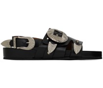 SSENSE Exclusive Black Oversized Buckle Sandals