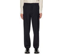 Navy One Pleated Trousers