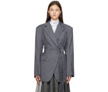 Gray Triple Belt Blazer