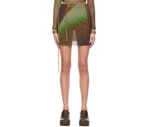 Green & Brown Recycled Polyester Miniskirt