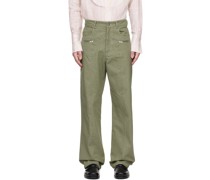 Green Paneled Jeans