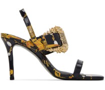 Black & Gold Emily Baroque Heeled Sandals