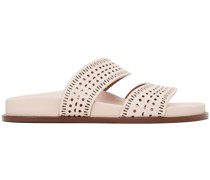 Pink Perforated Straps Sandals