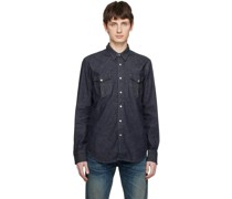 Navy Slim-Fit Denim Shirt