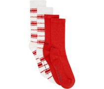 Two-Pack Red & White Socks