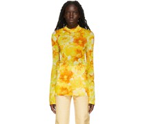 Printed Mesh Turtleneck