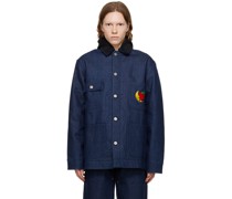 Blue Embroidered Denim Jacket