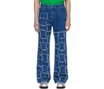 Blue New Patchwork Jeans