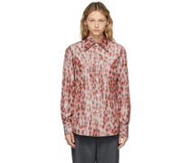 Grey & Orange Silk Warp Print Panther Shirt