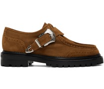 Brown Pin-Buckle Loafers