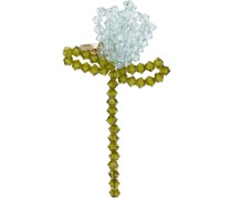 Blue & Khaki Cluster Crystal Flower Single Ear Cuff