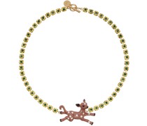 Gold Deer Charm Necklace