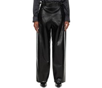 Black Sailor Faux-Leather Trousers