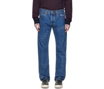 Blue Embroidered Jeans