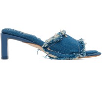 Blue Marguerite Heeled Sandals