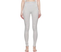 Gray Cotton Rib Leggings