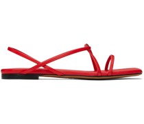 Red Square Flat Strappy Sandals