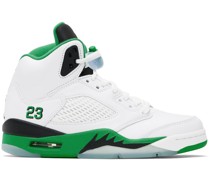 White & Green Air Jordan 5 Retro Sneakers