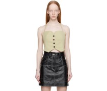 Khaki Buttoned Tank Top