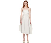 White Strapless Midi Dress