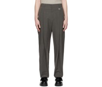 Gray Pleated Trousers