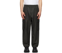 Gray Plain Cargo Pants