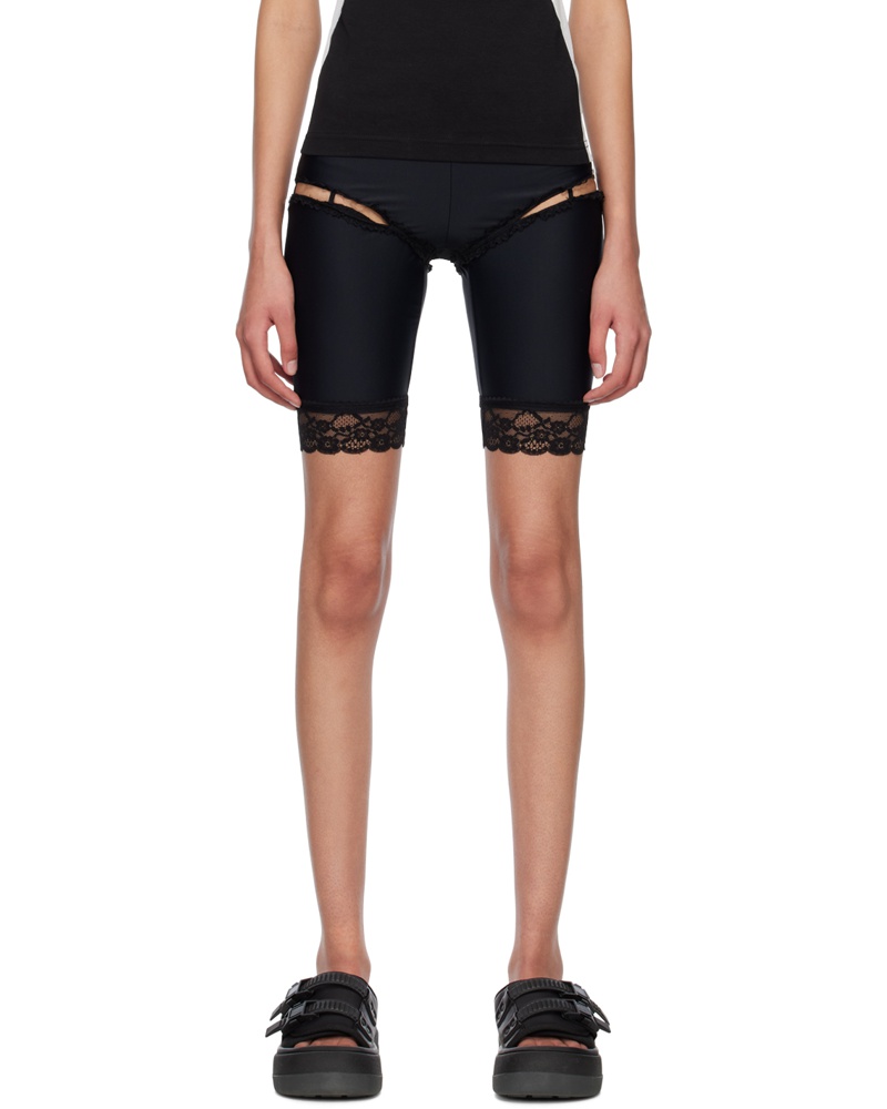 pushBUTTON Damen Black Layered Shorts