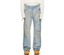 Blue Gathered Jeans