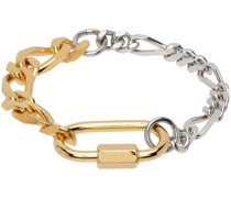 Gold & Silver Figaro Chain Bracelet