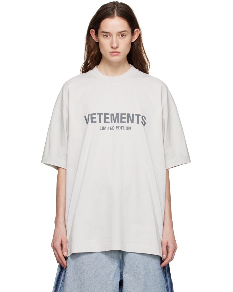 VETEMENTS Damen Off-White 'Limited Edition' T-Shirt