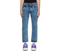 Blue Marble-Dyed Jeans
