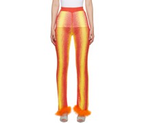 Yellow & Orange Open Knit Trousers