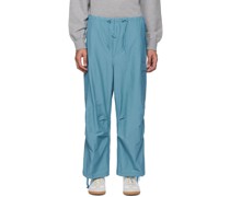 Blue Drawstring Cargo Pants