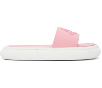 Pink & White Slyder Flat Sandals