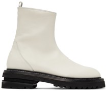 SSENSE Exclusive White Zip-Up Boots