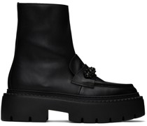 Black Bryer Flat Ankle Boots