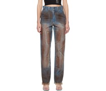 Blue & Brown B-Bottom Jeans