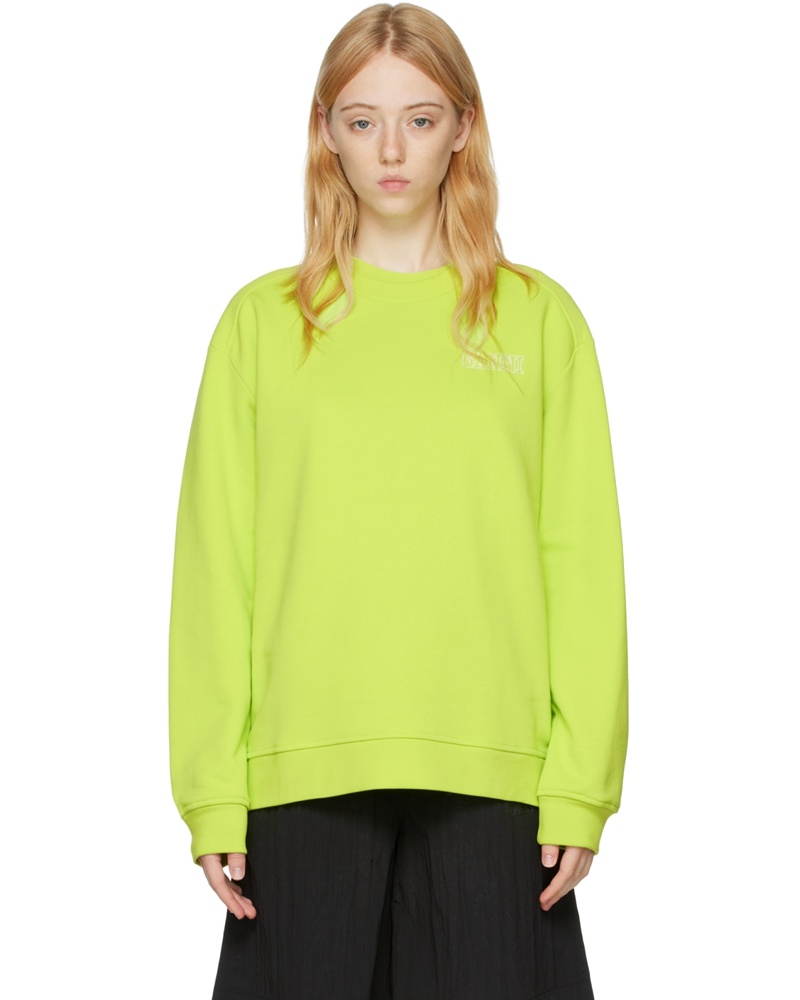 Ganni Damen Green Cotton Sweatshirt